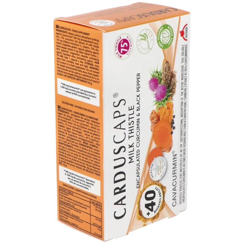 Dietéticos intersa cardus curcuma 60caps | Farmacia Barata