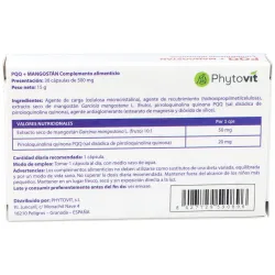 Phytovit pqq y mangostán 30caps | Farmacia Barata Phytovit pqq y mangostán 30caps | Farmacia Barata