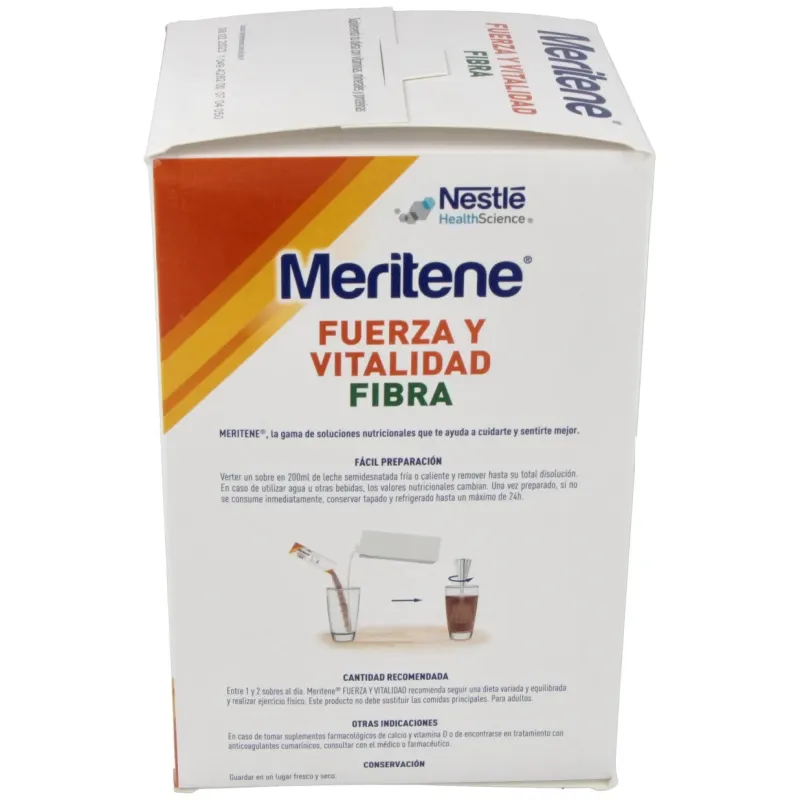 Meritene fuerza y vitalidad fibra sabor chocolate batidos 14uds | Farmacia Barata Meritene fuerza y vitalidad fibra sabor chocolate batidos 14uds | Farmacia Barata