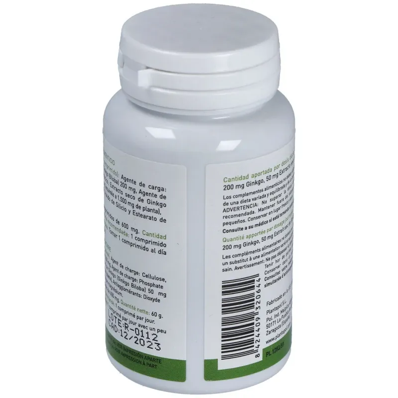 Plantapol ginkgo biloba 100 comprimidos | Farmacia Barata