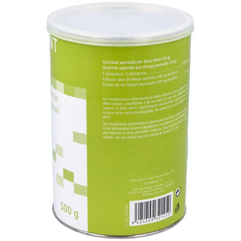 Plantapol gluta int plus polvo de glutamina + hinojo 500g | Farmacia Barata