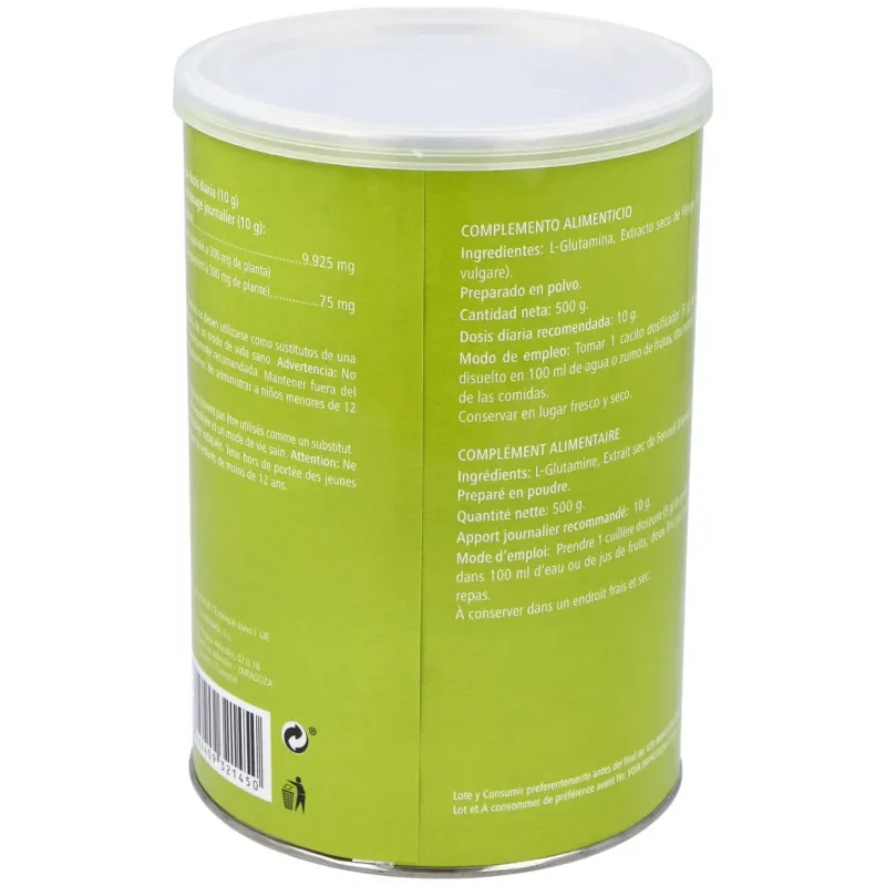 Plantapol gluta int plus polvo de glutamina + hinojo 500g | Farmacia Barata