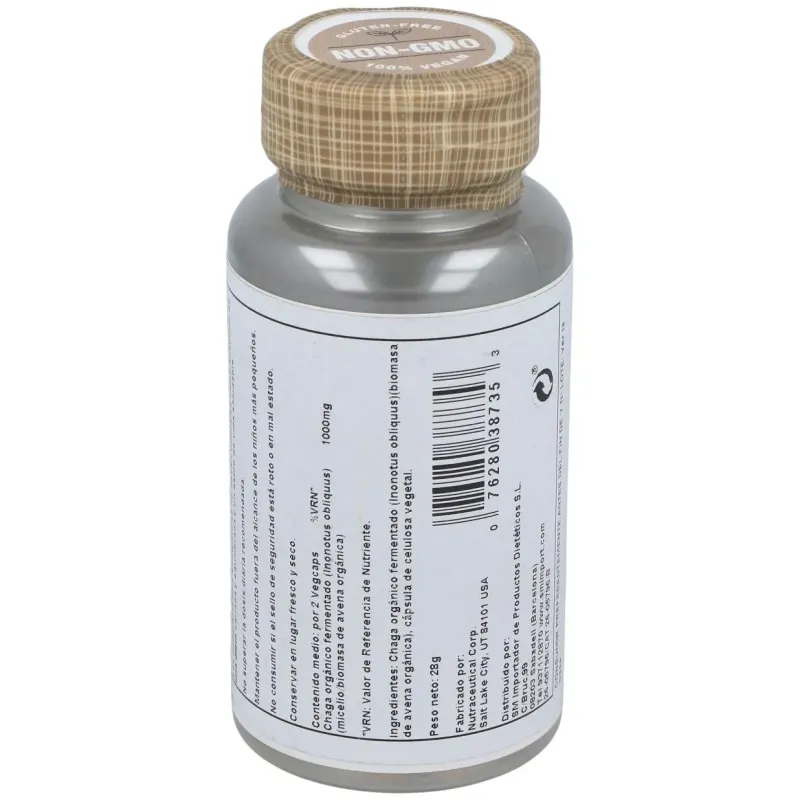 Solaray chaga fermented 500mg 60caps | Farmacia Barata
