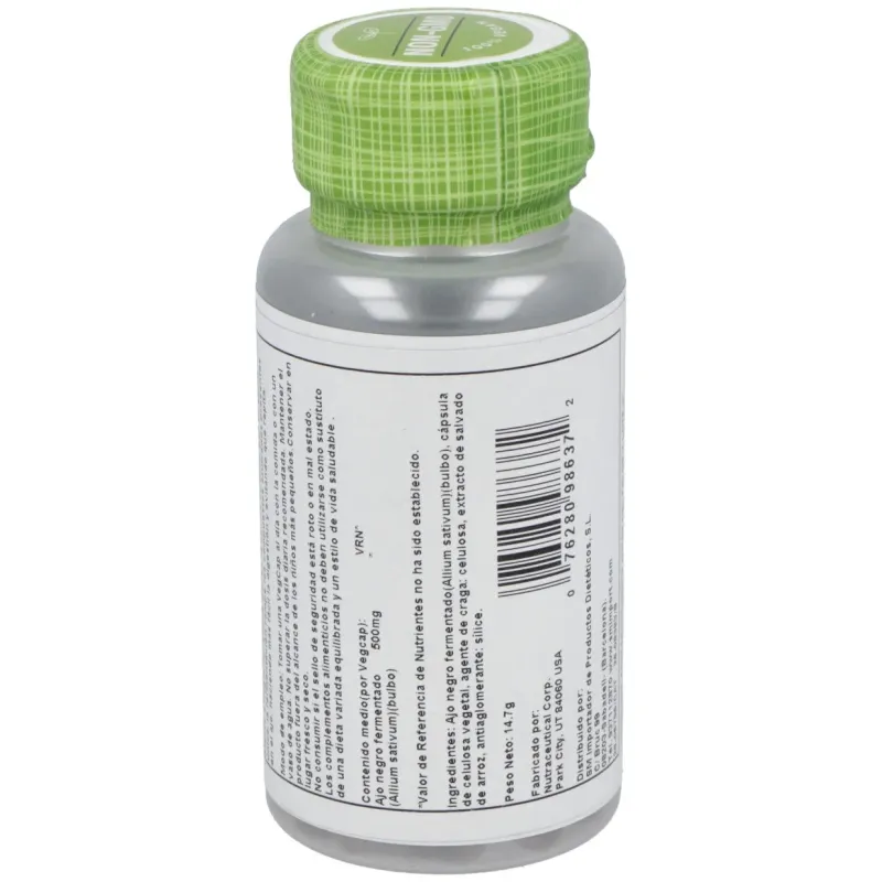 Black garlic bulb (ajo negro) 500mg. 50cap. | Farmacia Barata