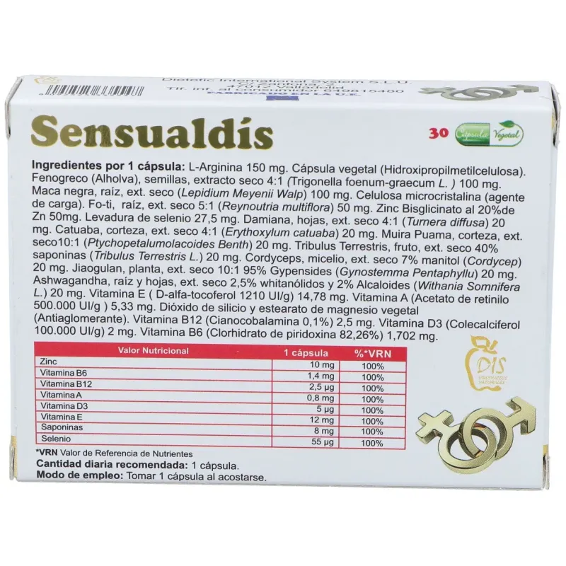 Dis sensualdis 30cap dis | Farmacia Barata