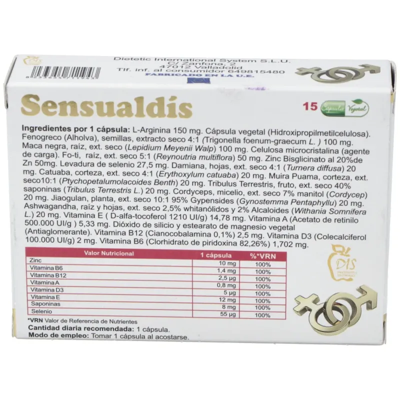 Dis sensualdis 15caps | Farmacia Barata