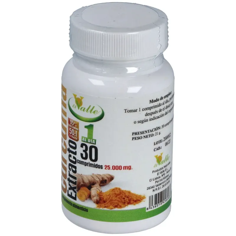 El valle cúrcuma extracto 30comp | Farmacia Barata