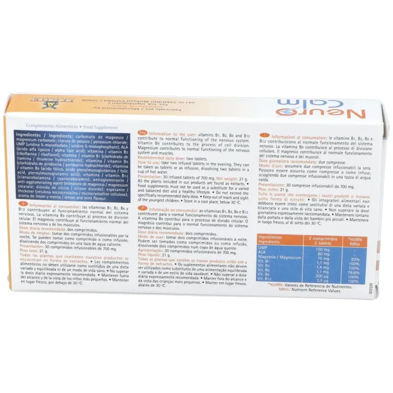 Neuro calm 30comp infusionables. | Farmacia Barata