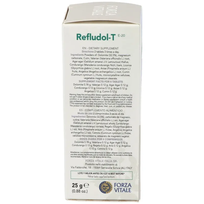 Refludol (dolomite composta) 25gr.comprimidos | Farmacia Barata