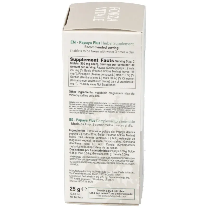 Papaya plus 25gr.comprimidos | Farmacia Barata