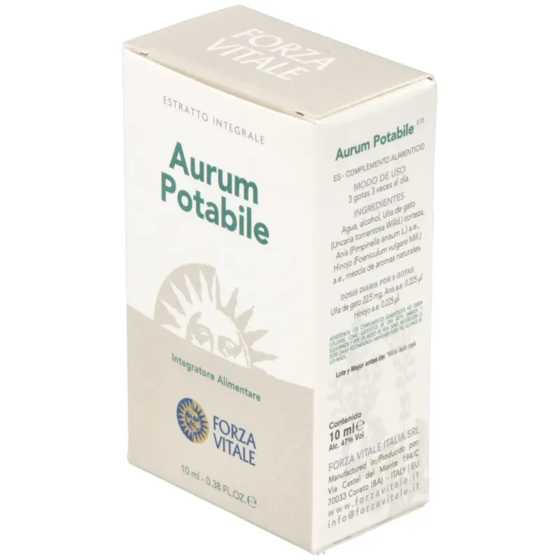 Aurum potable (oro) metal espagirico 10ml. | Farmacia Barata
