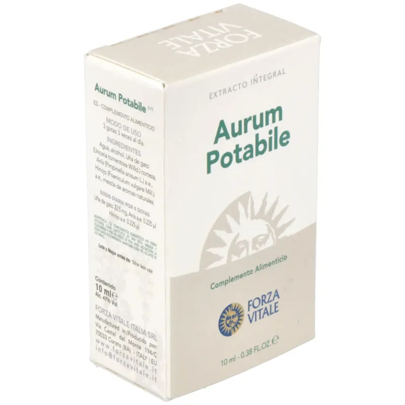 Aurum potable (oro) metal espagirico 10ml. | Farmacia Barata