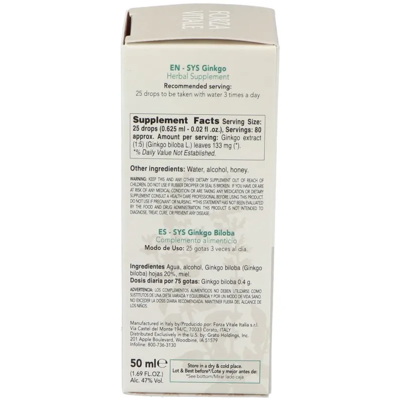 Sys.ginkgo biloba 50ml. | Farmacia Barata