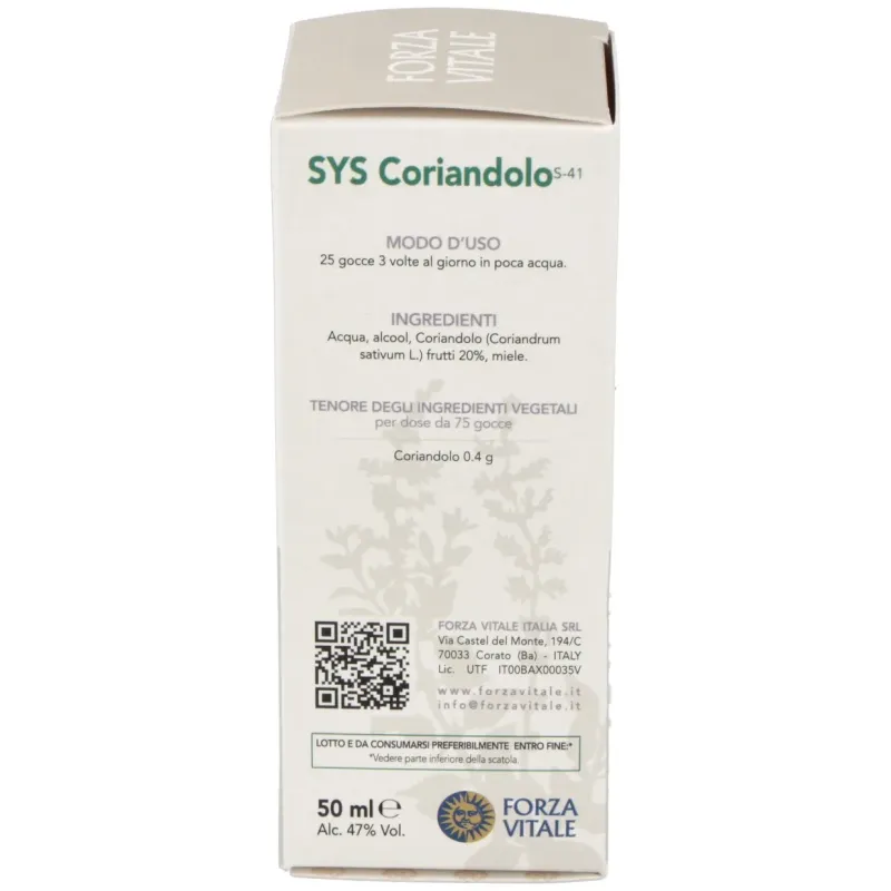 Sys.coriandolo (cilantro) 50ml. | Farmacia Barata