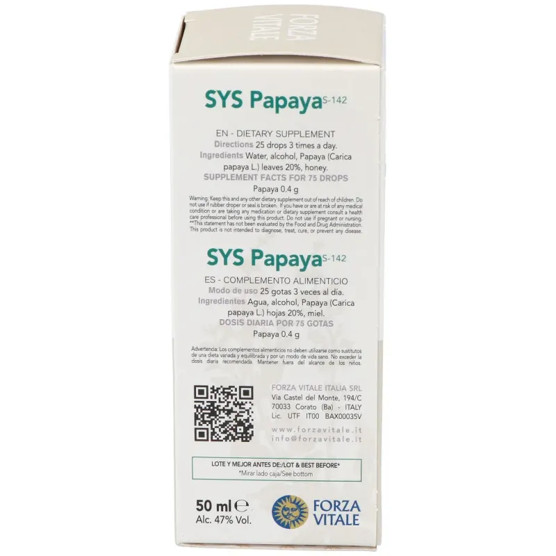 Sys.papaya 50ml. | Farmacia Barata