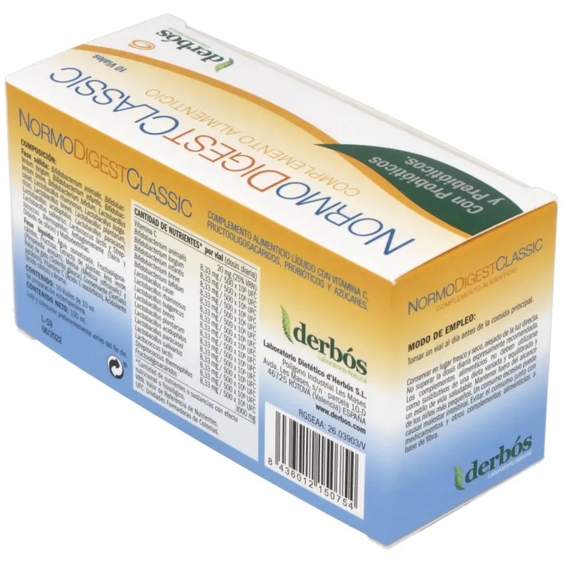 Derbos normodigest classic 10 viales | Farmacia Barata