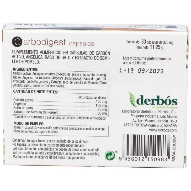 Derbos carbodigest 30cáps | Farmacia Barata Derbos carbodigest 30cáps | Farmacia Barata