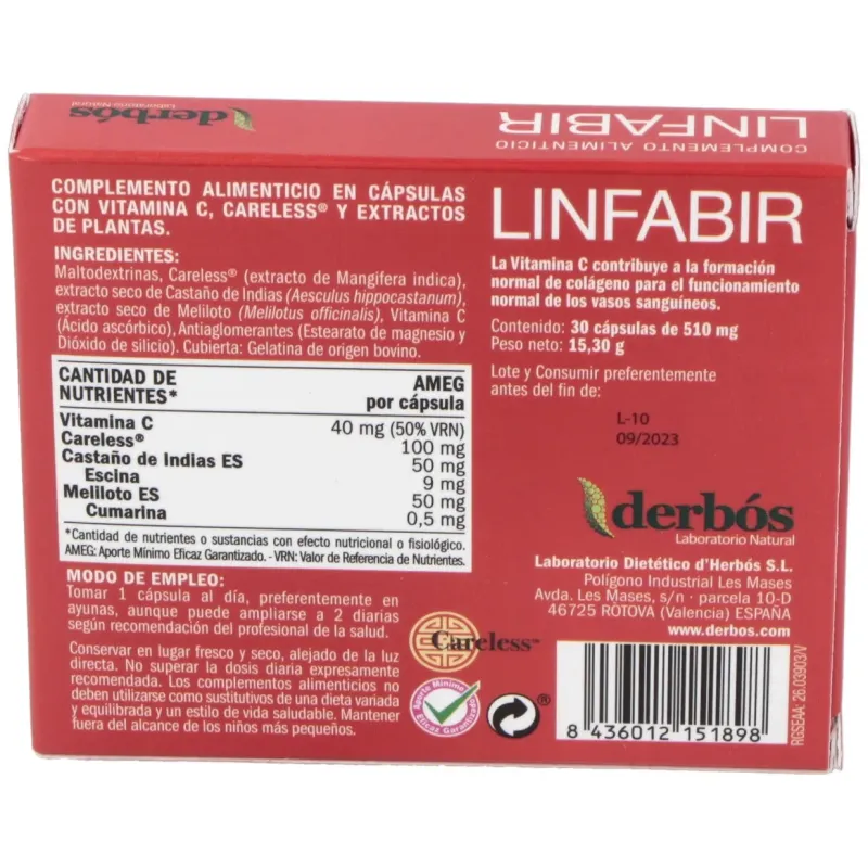 Derbos linfabir 30caps | Farmacia Barata