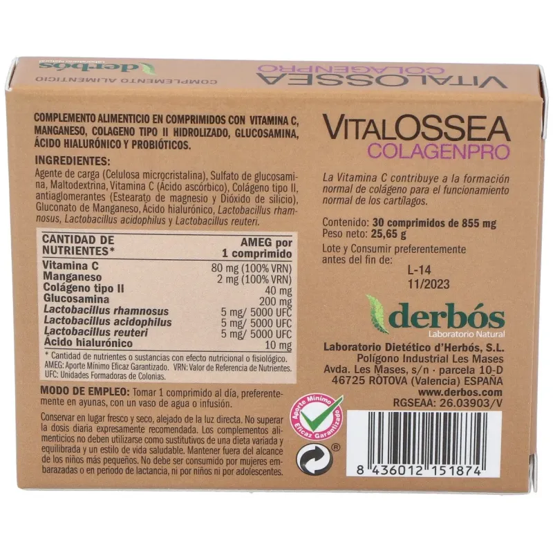 Derbos vitalossea colagenpro 30 comp | Farmacia Barata Derbos vitalossea colagenpro 30 comp | Farmacia Barata