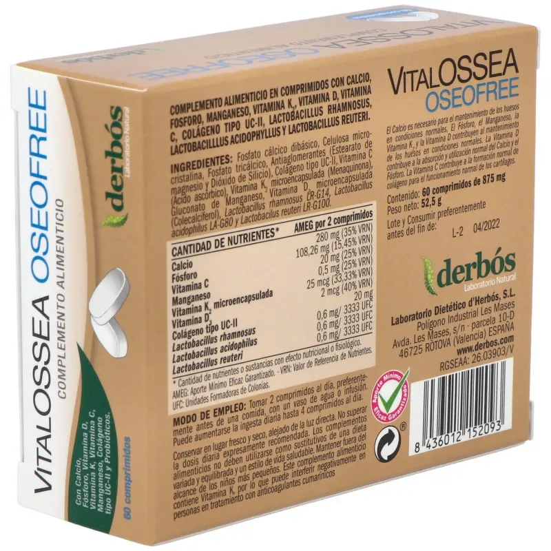 Derbos vitalossea oseofree 60comp | Farmacia Barata Derbos vitalossea oseofree 60comp | Farmacia Barata