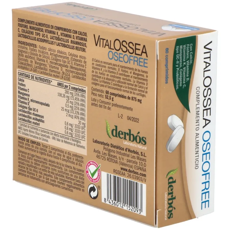 Derbos vitalossea oseofree 60comp | Farmacia Barata Derbos vitalossea oseofree 60comp | Farmacia Barata