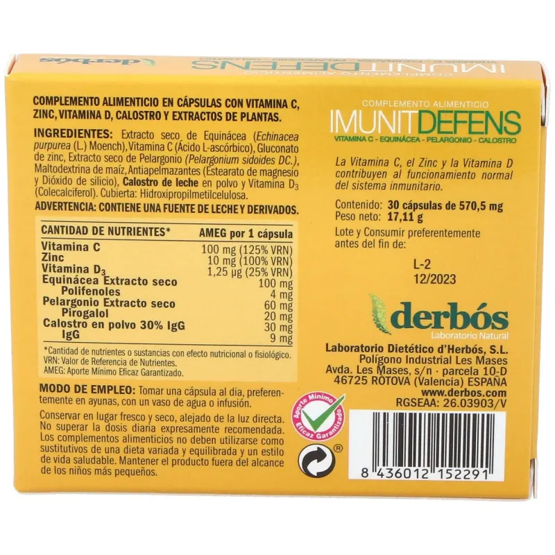 Derbos imunitdefens 30 caps | Farmacia Barata