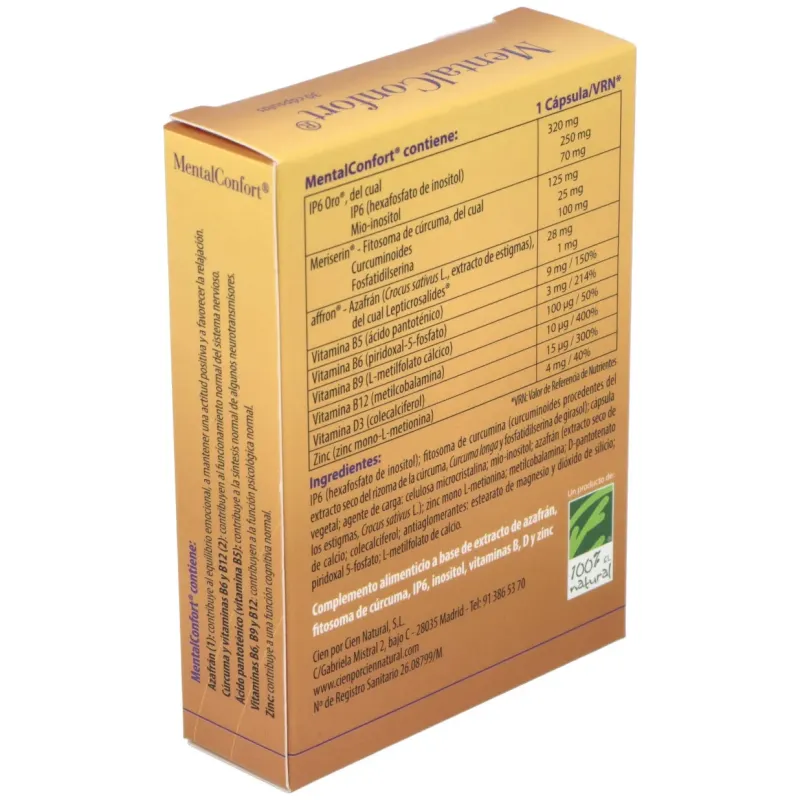 100% natural mentalconfort 30cáps | Farmacia Barata