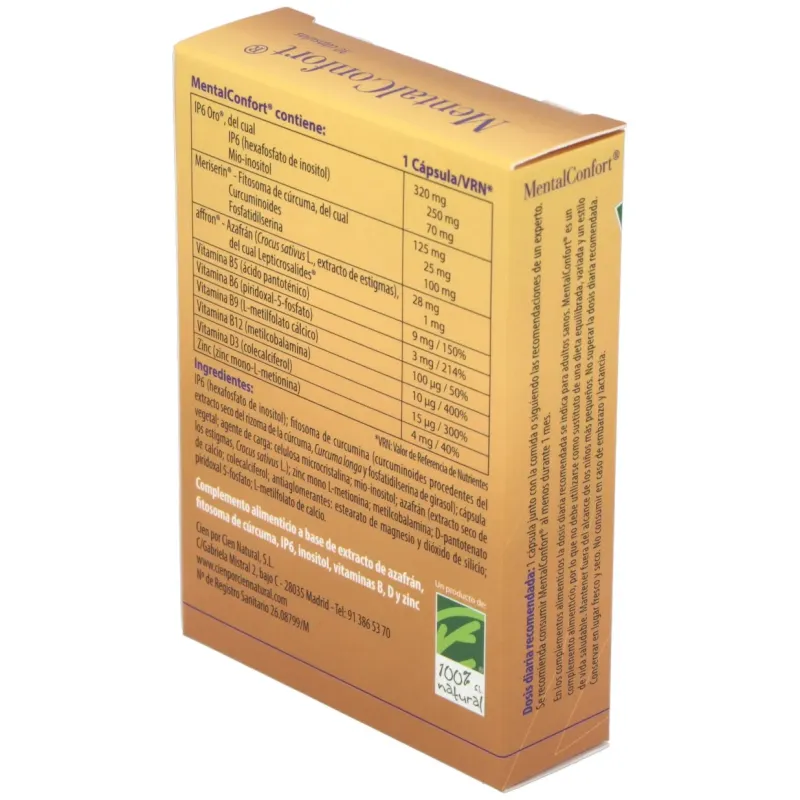 100% natural mentalconfort 30cáps | Farmacia Barata