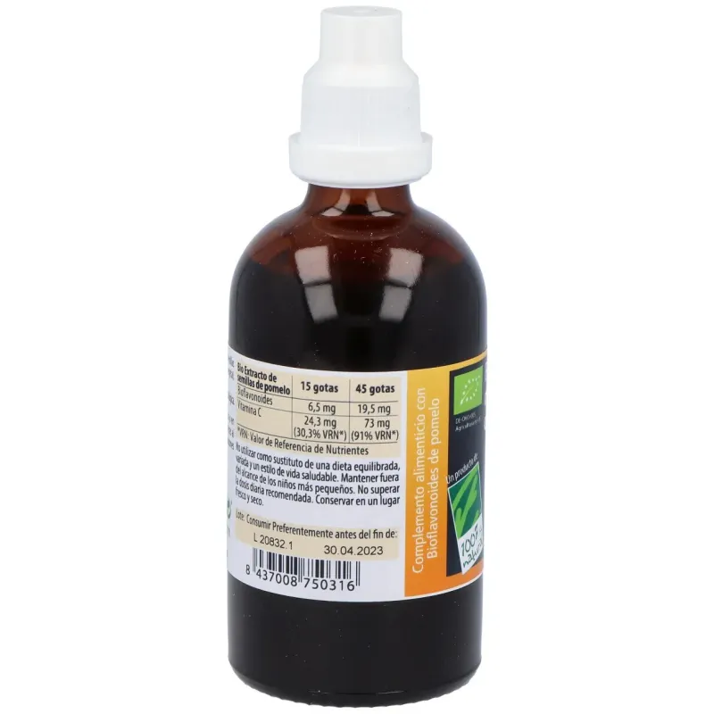 100% natural bio extracto de semillas de pomelo ecológico 100ml | Farmacia Barata