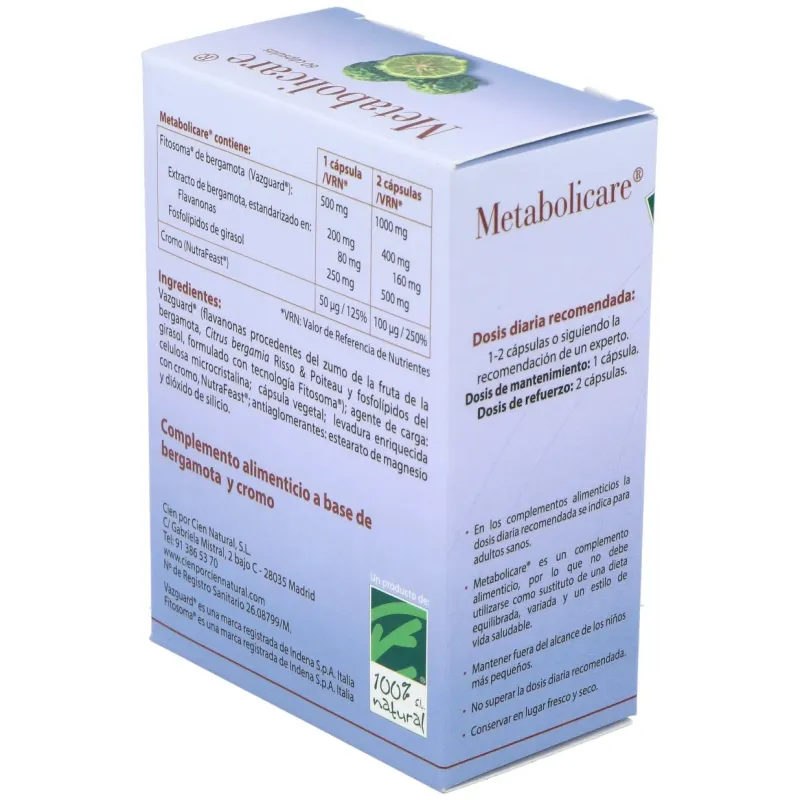 100% natural metabolicare 60caps | Farmacia Barata