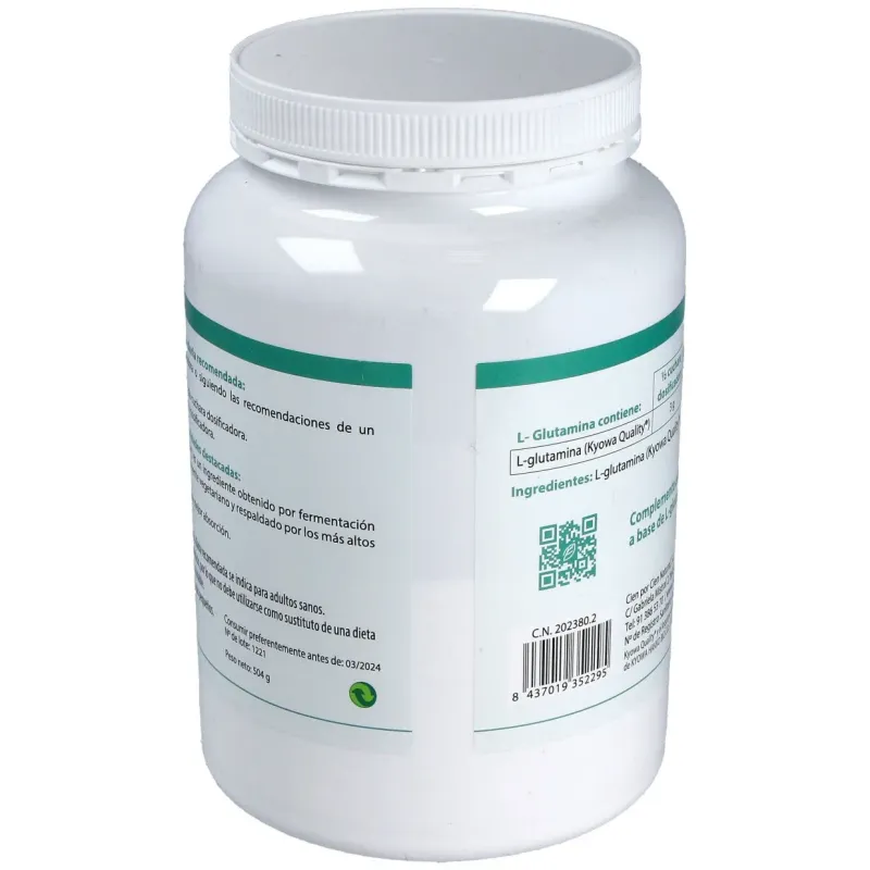 100% natural l glutamina 504g | Farmacia Barata