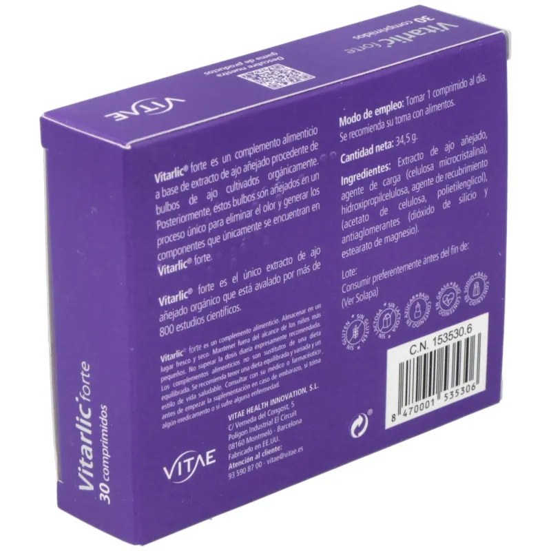 Vitarlic forte (kyolic forte) 1000mg. 30comp. | Farmacia Barata