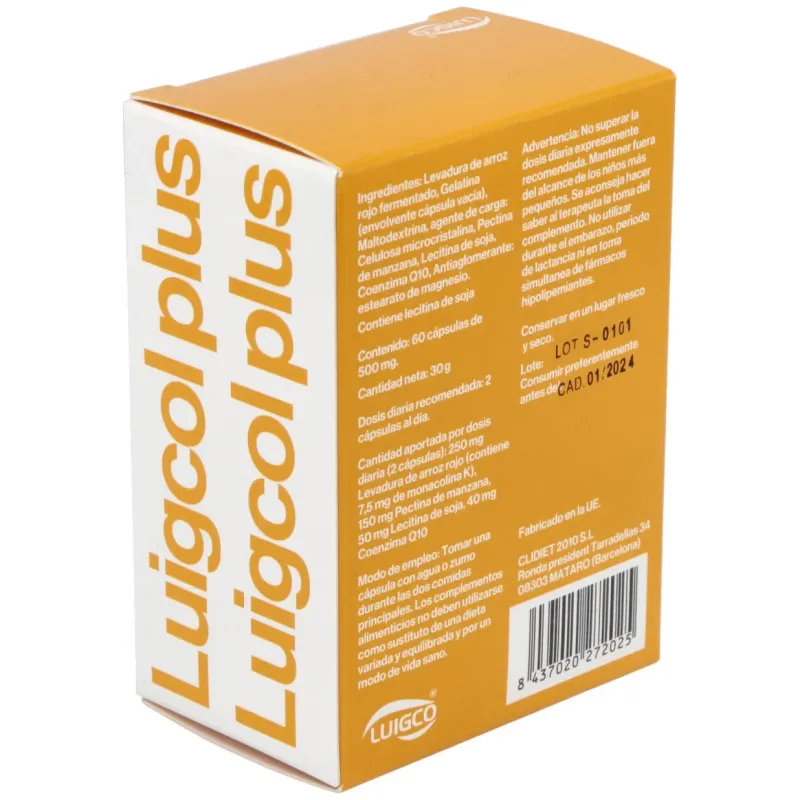 Luigcol plus 60cap. | Farmacia Barata