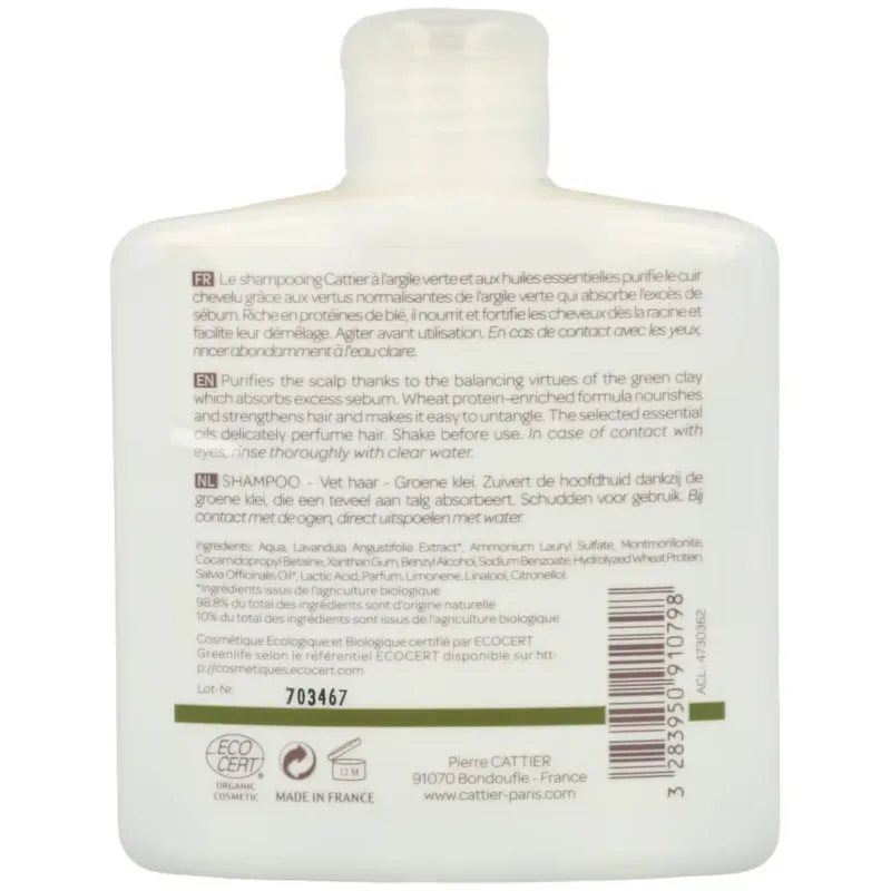 Cattier champú cuero cabelludo graso arcilla verde 250ml | Farmacia Barata Cattier champú cuero cabelludo graso arcilla verde 250ml | Farmacia Barata