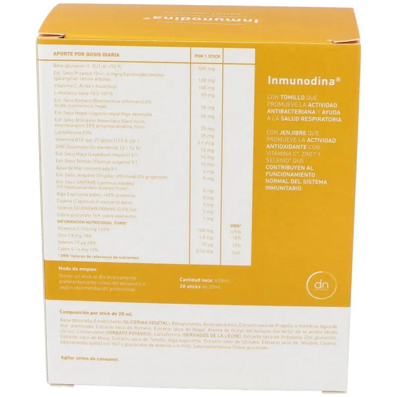 Direct nutrition inmunodina sistema inmunitario viales 15uds | Farmacia Barata