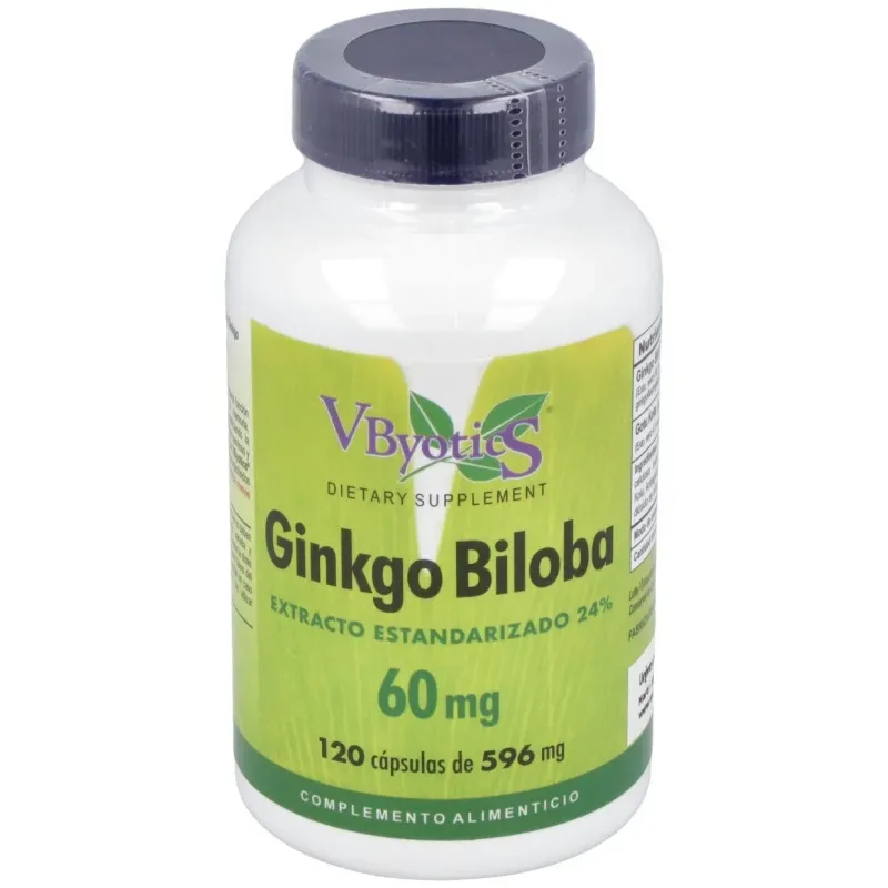 Vbyotics ginko biloba 60mg 120caps | Farmacia Barata