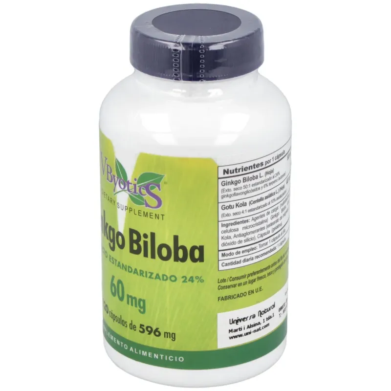 Vbyotics ginko biloba 60mg 120caps | Farmacia Barata