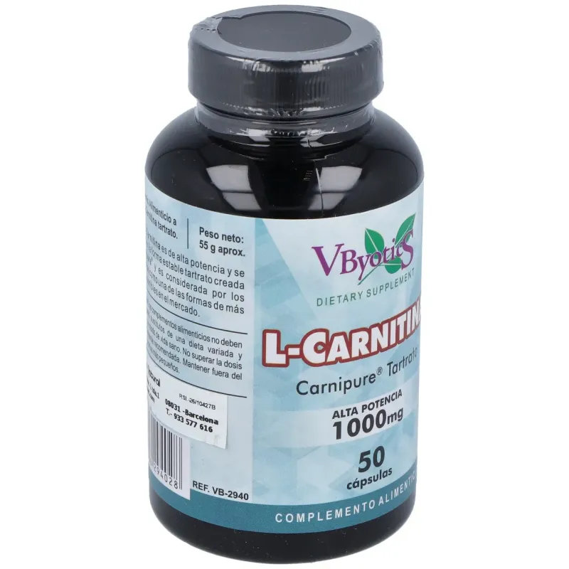 Vbyotics l-carnitina carnipure 1000mg 50 caps | Farmacia Barata