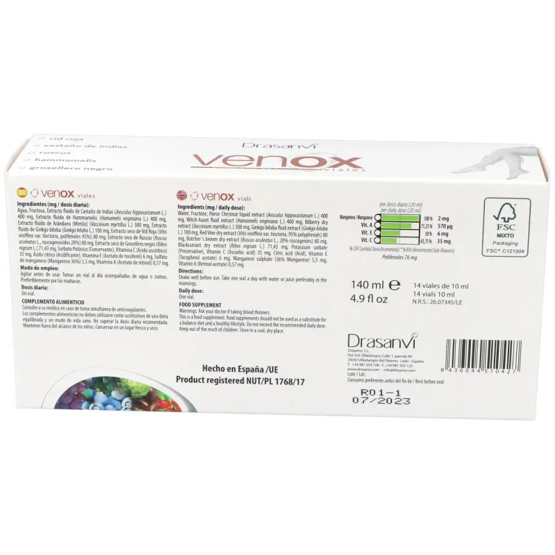 Drasanvi venox viales 14x10ml | Farmacia Barata