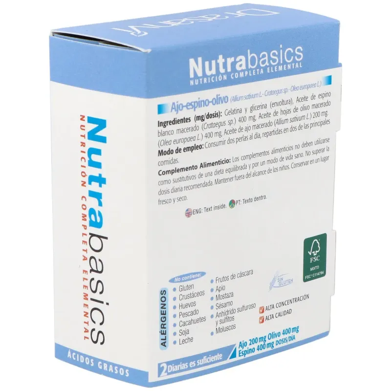 Nutrabasics ajo-espino-olivo 60perlas | Farmacia Barata Nutrabasics ajo-espino-olivo 60perlas | Farmacia Barata