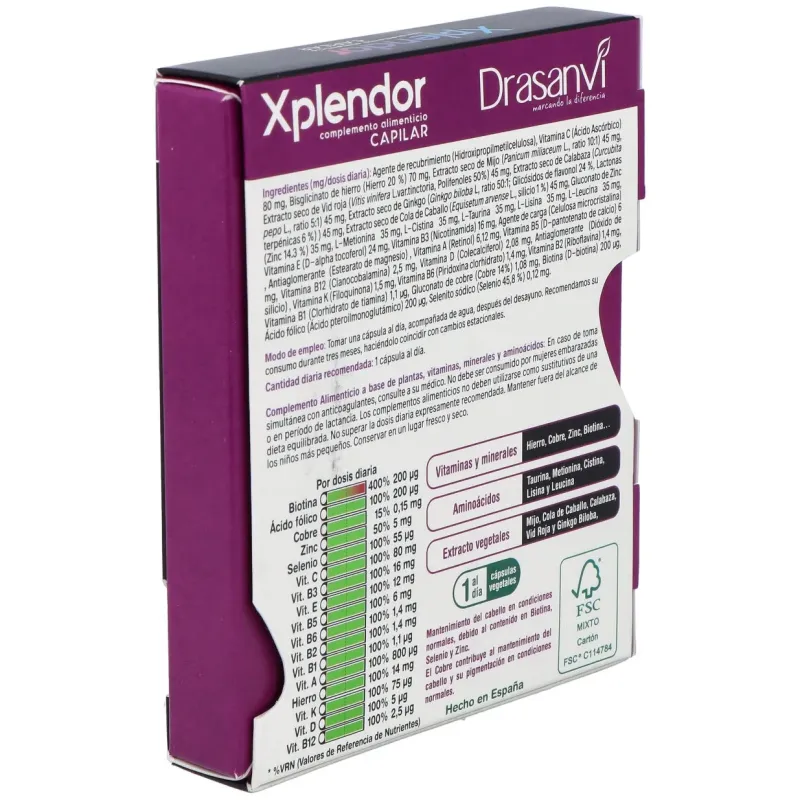 Drasanvi anticaida xplendor capilar 24 capsulas | Farmacia Barata Drasanvi anticaida xplendor capilar 24 capsulas | Farmacia Barata