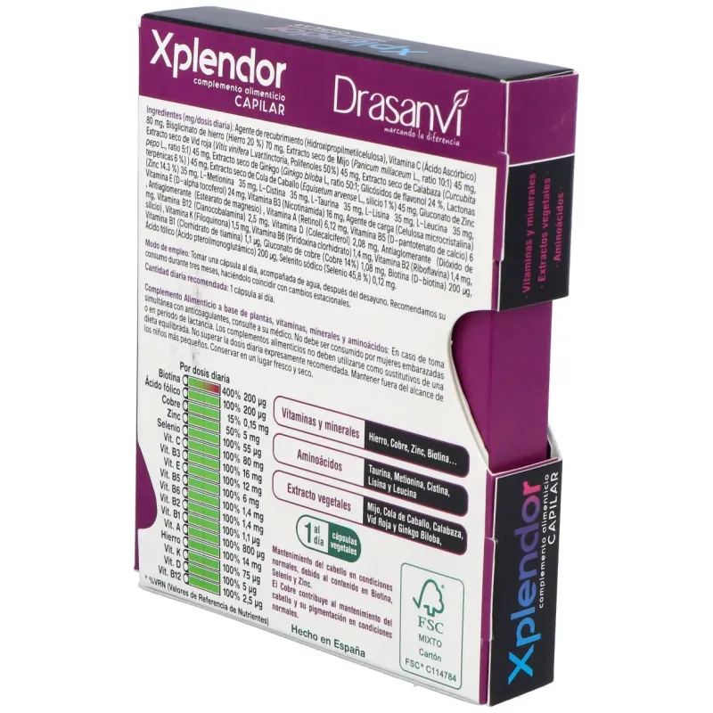 Drasanvi anticaida xplendor capilar 24 capsulas | Farmacia Barata Drasanvi anticaida xplendor capilar 24 capsulas | Farmacia Barata