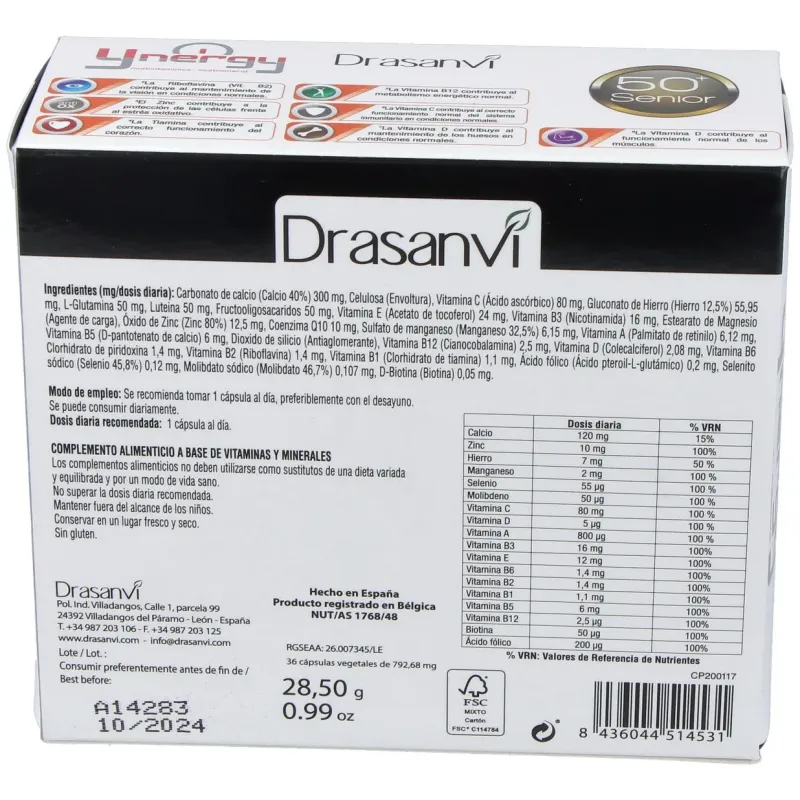 Drasanvi ynergy senior 36 cáps. | Farmacia Barata Drasanvi ynergy senior 36 cáps. | Farmacia Barata