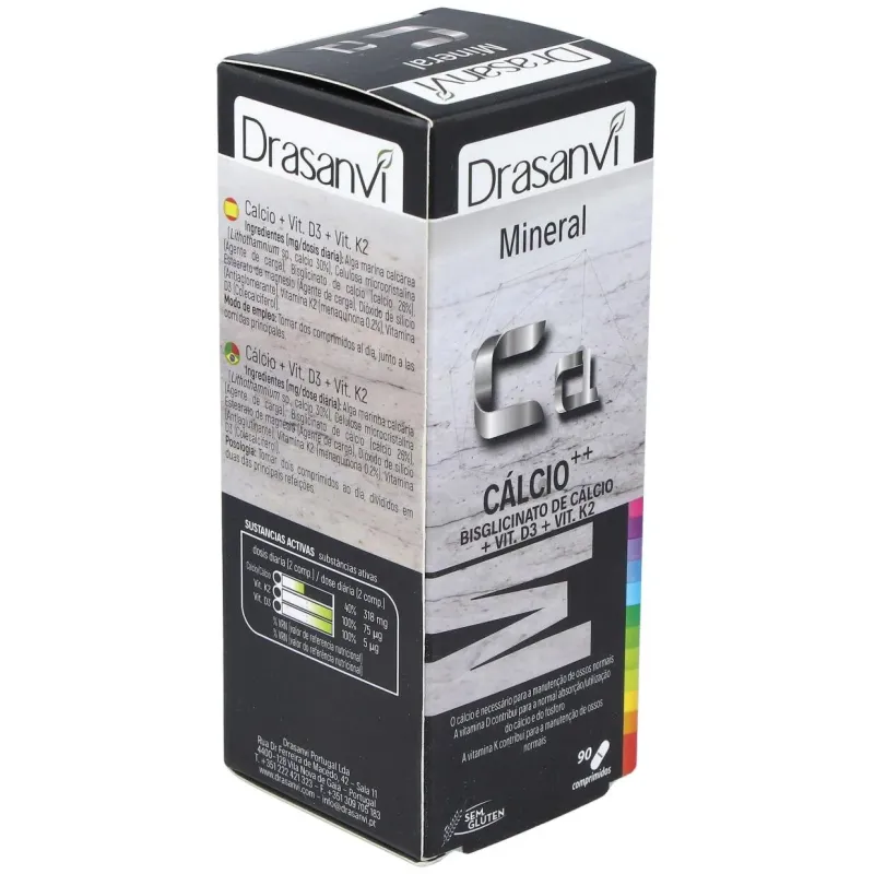Drasanvi mineral calcio vitamina d3+k2 90comp | Farmacia Barata Drasanvi mineral calcio vitamina d3+k2 90comp | Farmacia Barata