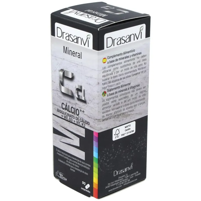 Drasanvi mineral calcio vitamina d3+k2 90comp | Farmacia Barata Drasanvi mineral calcio vitamina d3+k2 90comp | Farmacia Barata