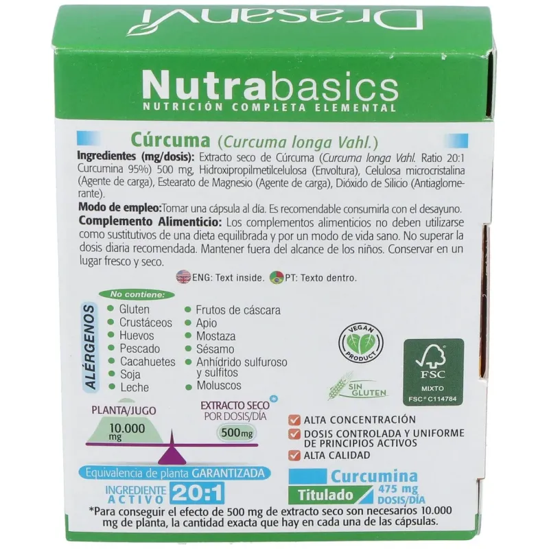 Drasanvi curcuma nutrabasicos 24 capsulas | Farmacia Barata