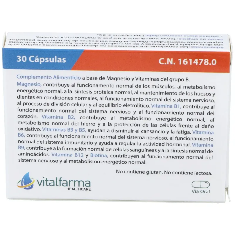 Vitalfarma magnesio b complex 30cáps | Farmacia Barata