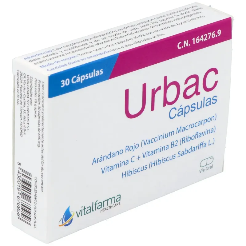 Vitalfarma urbac 30caps | Farmacia Barata