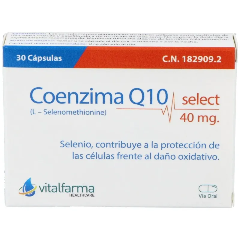 Vitalfarma coenzima q10 select 40 mg 30 capsulas | Farmacia Barata