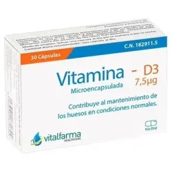 Vitalfarma vitamina d3 7_5 mcg 30 capsulas